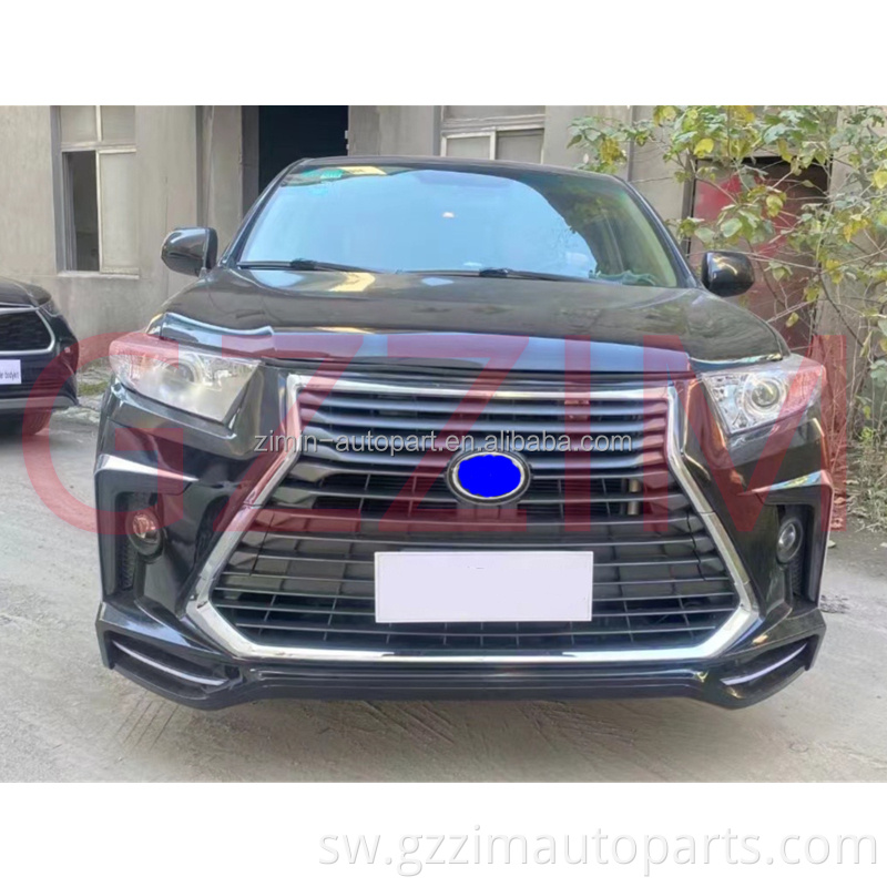 PP ya gari la plastiki la grille mbele na nyuma bumper lexs mtindo wa mwili kwa Highlander 20012-2014